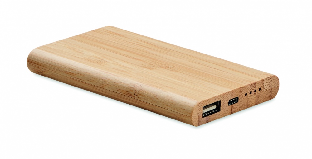 Logotrade profilreklam bild: 4000 mAh Powerbank i bambu