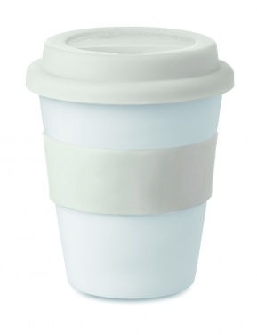 Logotrade presentreklam bild: Take away mugg PP silikon lock