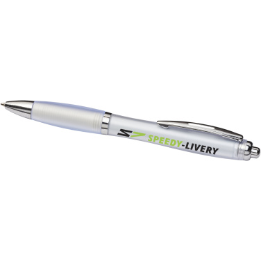 Logotrade profilreklam bild: Curvy ballpoint pen with frosted barrel and grip