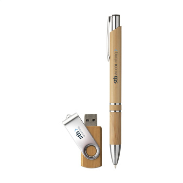 Logotrade profilprodukter bild: Bamboo Connect Giftset 8 GB