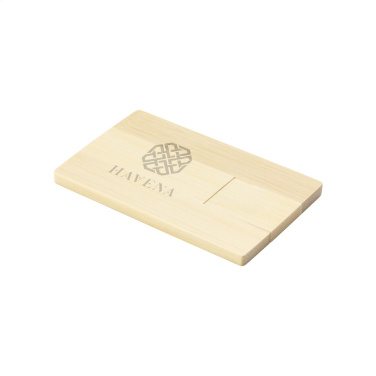 Logotrade profilreklam bild: Kreditkort USB Bamboo 32 GB