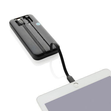 Logotrade profilprodukter bild: Turbopack RCS plast powerbank 10.000 integrerade kablar