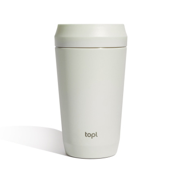 Logotrade profilreklam bild: Topl To Go-glas i återvunnet stål Patenterat 360-lock 354 ml