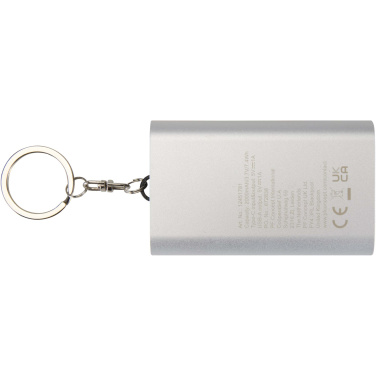 Logotrade kampanjprodukter bild: Arcturus 2 000 mAh powerbank i återvunnet aluminium med nyckelring