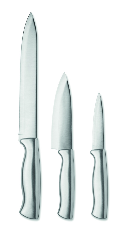Logotrade reklamprodukter bild: Knivset i rostfritt stål 3st