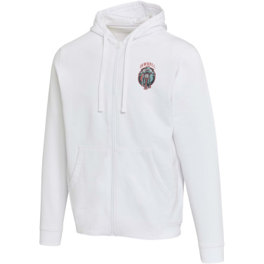Logotrade profilreklam bild: Jasper 280 g/m² unisex-huvtröja av återvunnet ekologiskt OCS-material